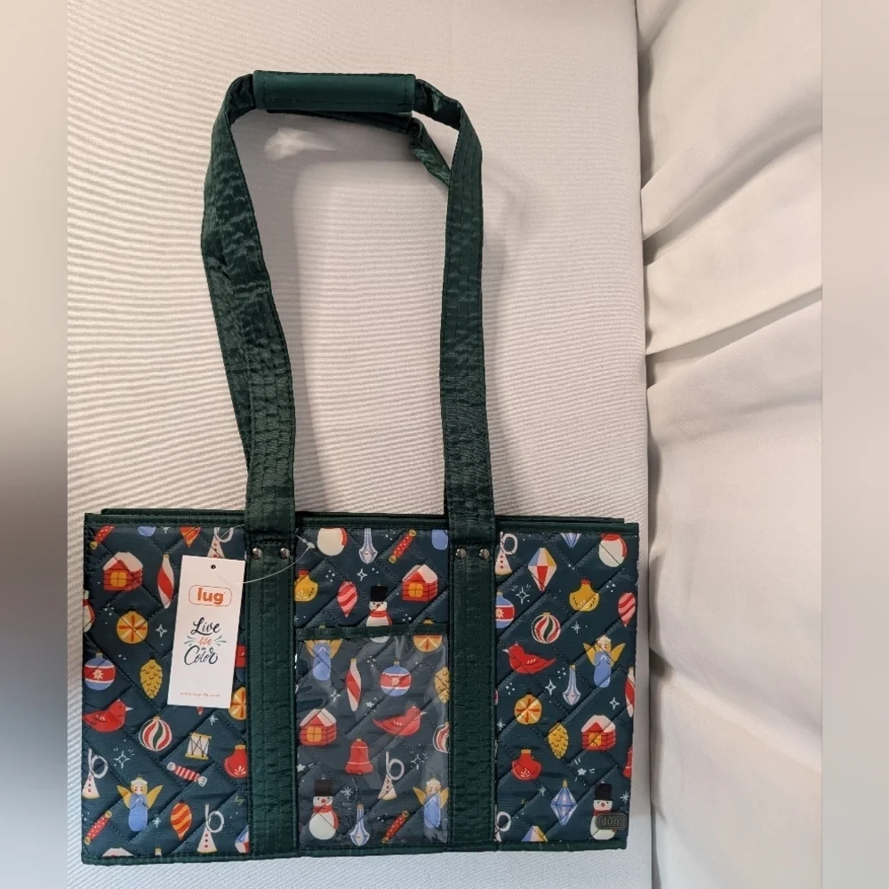 Lug Gallop Collapsible Carry-all Tote Retro Christmas Ornament NWT
